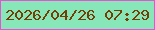 文字の大きさ：5、枠の色：e751d3、背景の色：88e7b8、文字の色：753e05 無料ブログパーツのブログ時計