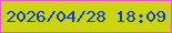 文字の大きさ：5、枠の色：e753e0、背景の色：ccd50a、文字の色：0d3fbb 無料ブログパーツのブログ時計