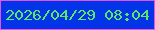 文字の大きさ：3、枠の色：e753ea、背景の色：0334e7、文字の色：5de767 無料ブログパーツのブログ時計