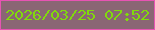 文字の大きさ：3、枠の色：e754b3、背景の色：8a6674、文字の色：81da0c 無料ブログパーツのブログ時計