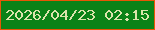 文字の大きさ：2、枠の色：e75506、背景の色：0a8217、文字の色：dbe4ac 無料ブログパーツのブログ時計
