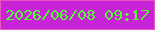 文字の大きさ：4、枠の色：e755c0、背景の色：c724d7、文字の色：54fa33 無料ブログパーツのブログ時計