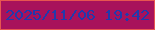 文字の大きさ：5、枠の色：e75650、背景の色：a8125b、文字の色：2139ac 無料ブログパーツのブログ時計