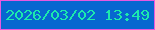 文字の大きさ：5、枠の色：e759e0、背景の色：0767d0、文字の色：1ce9ad 無料ブログパーツのブログ時計