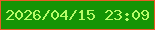 文字の大きさ：3、枠の色：e75a26、背景の色：159405、文字の色：b6fb68 無料ブログパーツのブログ時計