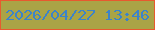 文字の大きさ：5、枠の色：e75a2f、背景の色：aaa446、文字の色：3c83ca 無料ブログパーツのブログ時計