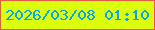 文字の大きさ：2、枠の色：e75b47、背景の色：dbfe0c、文字の色：04a4f6 無料ブログパーツのブログ時計