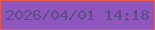 文字の大きさ：3、枠の色：e75b4c、背景の色：8f57be、文字の色：5a4d8a 無料ブログパーツのブログ時計