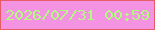 文字の大きさ：4、枠の色：e75b64、背景の色：f493e1、文字の色：b2fb80 無料ブログパーツのブログ時計