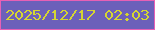 文字の大きさ：4、枠の色：e760b5、背景の色：6c60ba、文字の色：d5d532 無料ブログパーツのブログ時計