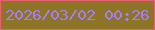 文字の大きさ：4、枠の色：e7626f、背景の色：8d7426、文字の色：a380f9 無料ブログパーツのブログ時計