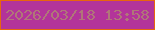 文字の大きさ：5、枠の色：e7660d、背景の色：b3349a、文字の色：b07778 無料ブログパーツのブログ時計