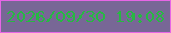 文字の大きさ：5、枠の色：e766e6、背景の色：786796、文字の色：26b942 無料ブログパーツのブログ時計
