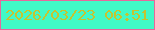 文字の大きさ：1、枠の色：e7679c、背景の色：41f9c6、文字の色：c6c42f 無料ブログパーツのブログ時計