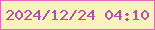 文字の大きさ：1、枠の色：e767b7、背景の色：f9f2bf、文字の色：b150ac 無料ブログパーツのブログ時計