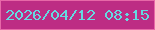 文字の大きさ：4、枠の色：e768a8、背景の色：bd2c84、文字の色：64dae1 無料ブログパーツのブログ時計
