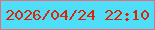 文字の大きさ：2、枠の色：e76c7c、背景の色：4fdef7、文字の色：db2507 無料ブログパーツのブログ時計