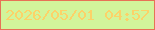 文字の大きさ：5、枠の色：e77256、背景の色：d2f49b、文字の色：fcd268 無料ブログパーツのブログ時計