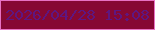 文字の大きさ：3、枠の色：e772c4、背景の色：860834、文字の色：5e1680 無料ブログパーツのブログ時計