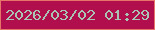 文字の大きさ：1、枠の色：e77469、背景の色：b10e4e、文字の色：aac3b3 無料ブログパーツのブログ時計