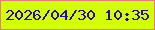 文字の大きさ：1、枠の色：e77a84、背景の色：d3ff04、文字の色：2f06a8 無料ブログパーツのブログ時計