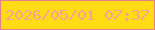 文字の大きさ：5、枠の色：e77e8e、背景の色：ffdc14、文字の色：f7a095 無料ブログパーツのブログ時計