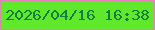 文字の大きさ：3、枠の色：e77ebe、背景の色：60e82a、文字の色：147e3e 無料ブログパーツのブログ時計