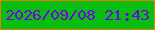 文字の大きさ：3、枠の色：e77f01、背景の色：07be11、文字の色：7501e5 無料ブログパーツのブログ時計