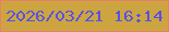 文字の大きさ：4、枠の色：e78069、背景の色：cca540、文字の色：5751e5 無料ブログパーツのブログ時計
