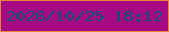 文字の大きさ：5、枠の色：e78333、背景の色：a60b85、文字の色：0c5171 無料ブログパーツのブログ時計