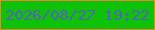 文字の大きさ：2、枠の色：e78531、背景の色：0ec207、文字の色：5660bf 無料ブログパーツのブログ時計