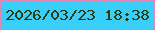 文字の大きさ：1、枠の色：e785b7、背景の色：3acffa、文字の色：2b3b0c 無料ブログパーツのブログ時計