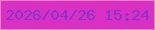 文字の大きさ：5、枠の色：e786bc、背景の色：d92fc2、文字の色：8337ca 無料ブログパーツのブログ時計