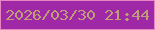 文字の大きさ：5、枠の色：e786c3、背景の色：9f28a7、文字の色：c09d77 無料ブログパーツのブログ時計