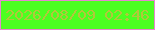 文字の大きさ：3、枠の色：e786d0、背景の色：4cff21、文字の色：b3c73b 無料ブログパーツのブログ時計
