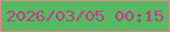 文字の大きさ：3、枠の色：e78796、背景の色：58b963、文字の色：ca358b 無料ブログパーツのブログ時計