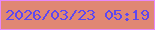 文字の大きさ：5、枠の色：e788fa、背景の色：e08774、文字の色：5d47f1 無料ブログパーツのブログ時計