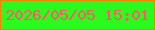 文字の大きさ：4、枠の色：e78905、背景の色：2df91f、文字の色：fb5b63 無料ブログパーツのブログ時計