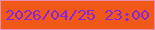 文字の大きさ：5、枠の色：e78caa、背景の色：f05819、文字の色：8826df 無料ブログパーツのブログ時計