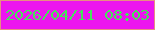 文字の大きさ：1、枠の色：e78e82、背景の色：ec16ef、文字の色：44e559 無料ブログパーツのブログ時計