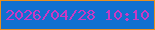 文字の大きさ：5、枠の色：e78f1f、背景の色：1070d0、文字の色：c83ac3 無料ブログパーツのブログ時計