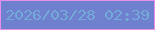 文字の大きさ：4、枠の色：e78fe8、背景の色：6f80ce、文字の色：74aad7 無料ブログパーツのブログ時計