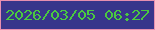 文字の大きさ：3、枠の色：e790b0、背景の色：38368b、文字の色：4ac940 無料ブログパーツのブログ時計