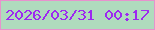 文字の大きさ：4、枠の色：e792cd、背景の色：afdbbd、文字の色：9d29f0 無料ブログパーツのブログ時計