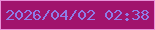 文字の大きさ：5、枠の色：e792d8、背景の色：a1136d、文字の色：8e7ce7 無料ブログパーツのブログ時計