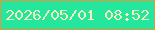 文字の大きさ：1、枠の色：e79337、背景の色：25e69d、文字の色：efeebf 無料ブログパーツのブログ時計