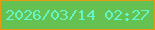 文字の大きさ：4、枠の色：e79910、背景の色：65c252、文字の色：64f6c8 無料ブログパーツのブログ時計
