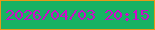 文字の大きさ：5、枠の色：e79916、背景の色：18b263、文字の色：cd0acb 無料ブログパーツのブログ時計