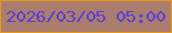 文字の大きさ：2、枠の色：e7991a、背景の色：ab7d6e、文字の色：583fd7 無料ブログパーツのブログ時計