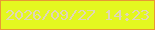 文字の大きさ：3、枠の色：e79933、背景の色：e4f720、文字の色：e0d6b7 無料ブログパーツのブログ時計